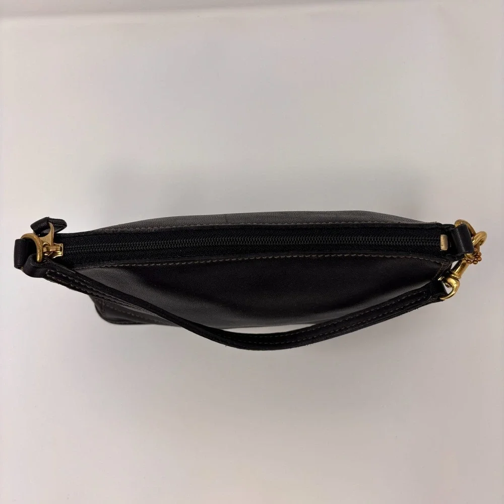 COACH 9311 Demi Bleecker Bag Black Leather Purse Vintage Baguettee USA E0C-9311